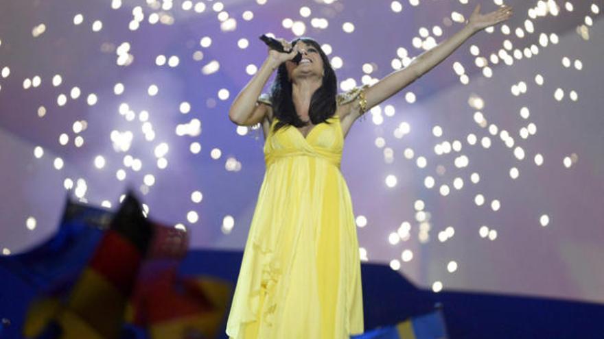 Raquel del Rosario, durante la final de Eurovisión