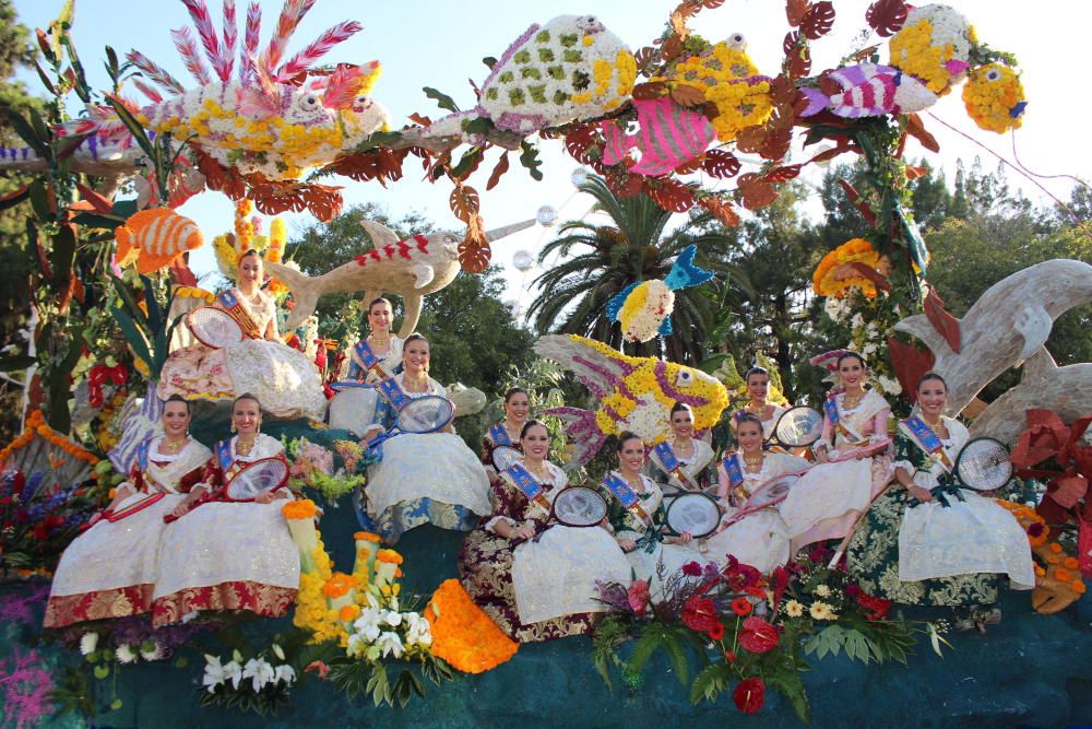 Las falleras de 2017, 2018 y 2019, en la Batalla de Flores