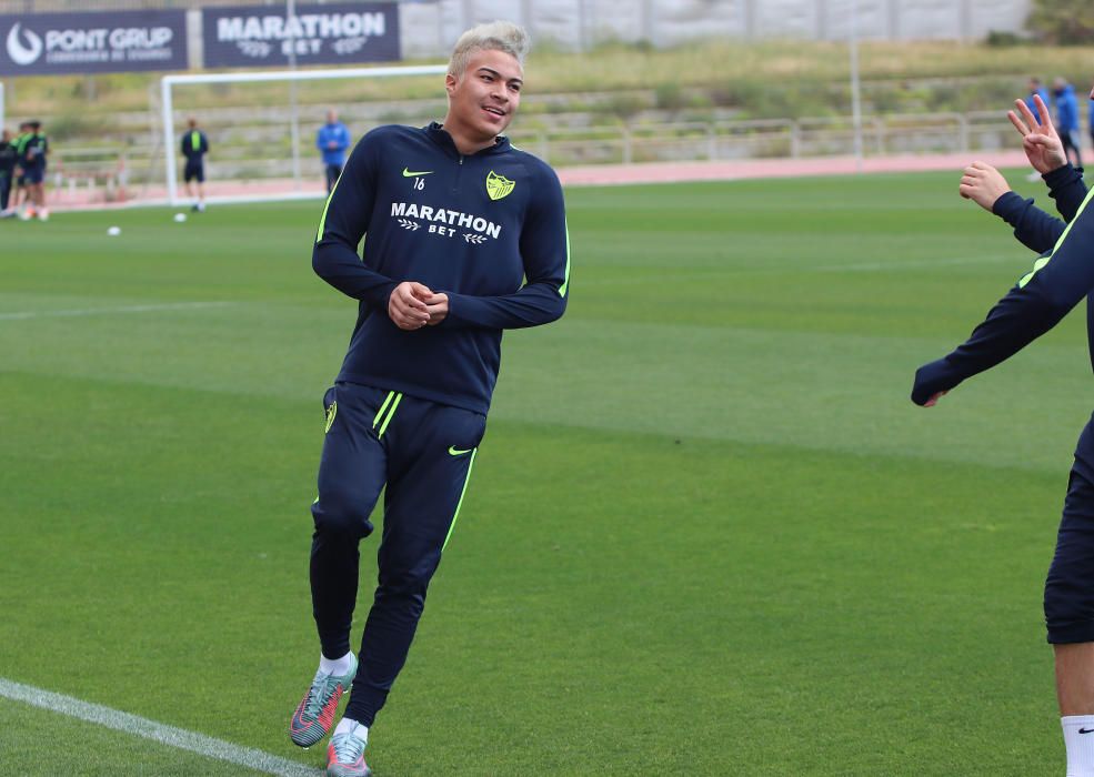 Entrenamiento del Málaga CF.