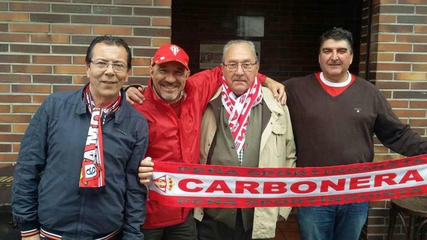 Por la izquierda, Rogelio García, Ángel Luis Lobato, Aurelio Rodríguez y Roberto Suárez.