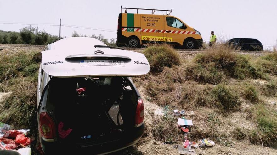 Una mujer herida en un accidente en la A-386 a la altura de Montalbán