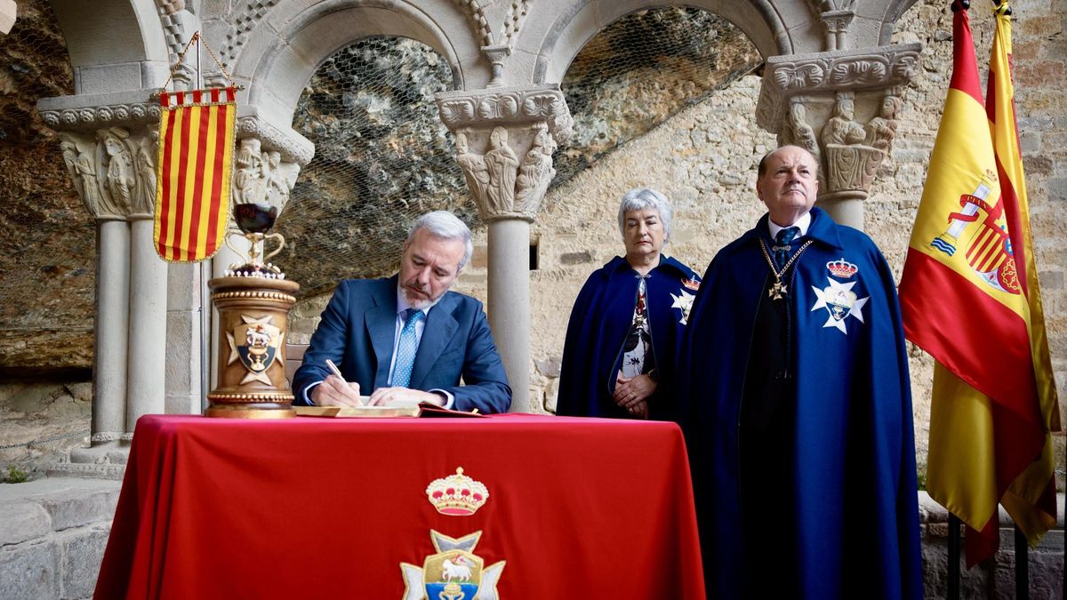 El presidente Azcón, en San Juan de la Peña.