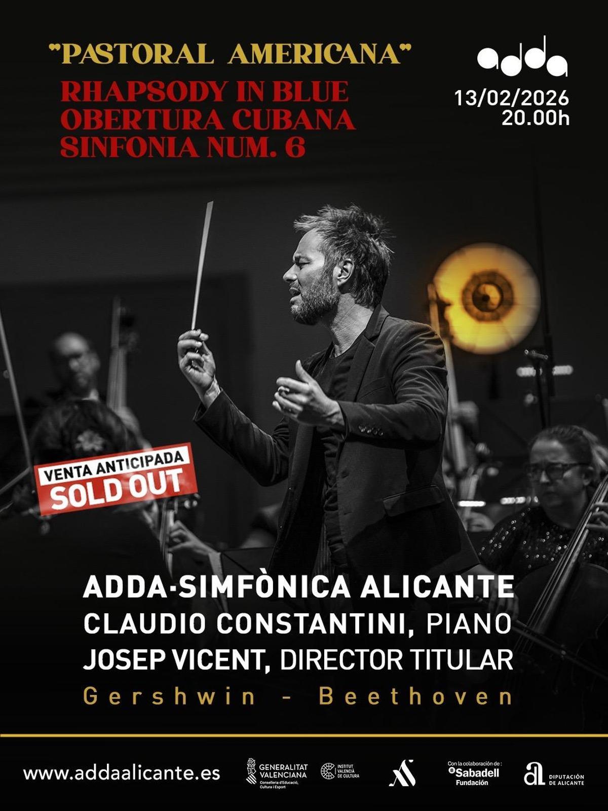 Cartel del concierto con las entradas agotadas