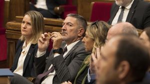 Los consellers Mónica Martínez Bravo, Miquel Sàmper y Eva Menor.