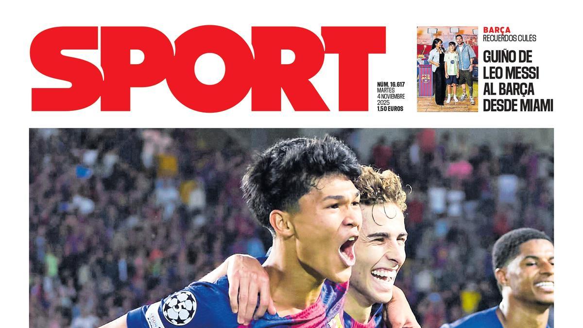 La portada de SPORT de hoy martes, 4 de noviembre de 2025