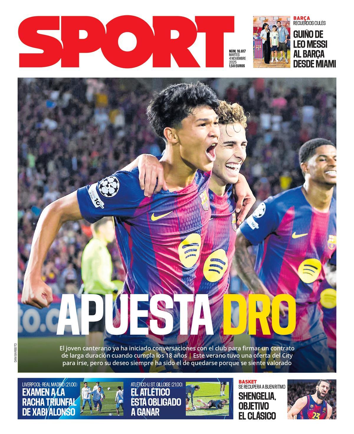 Esta es la portada de hoy martes, 4 de noviembre de 2025