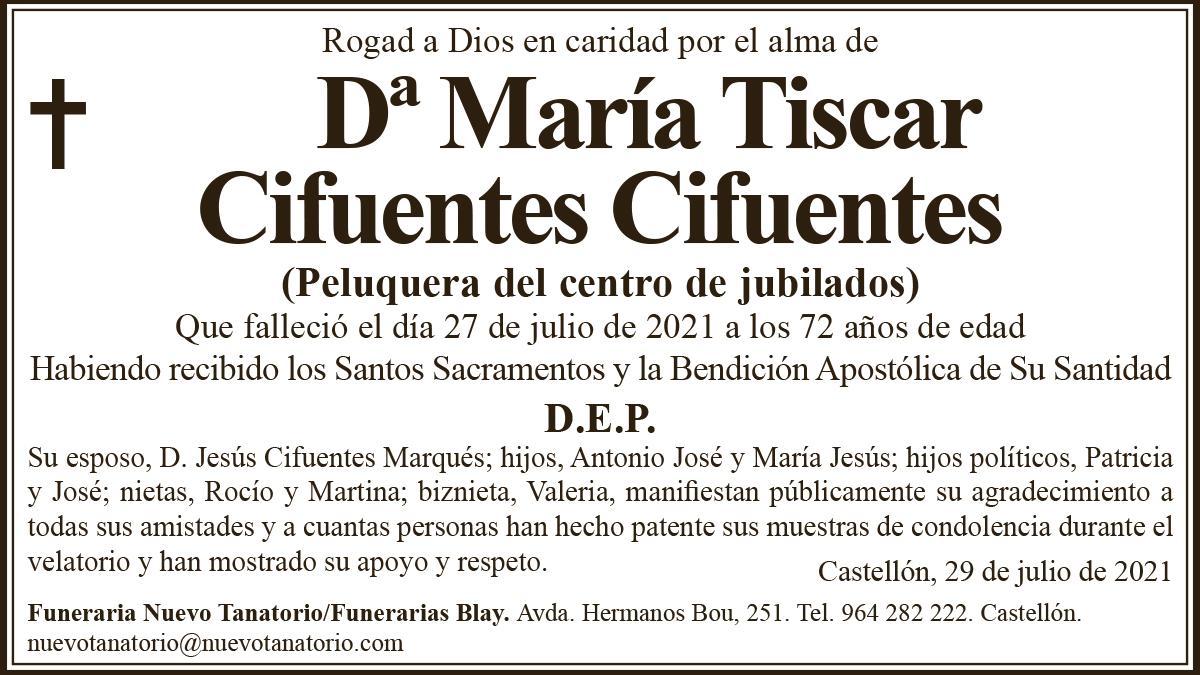 Dª María Tiscar Cifuentes Cifuentes