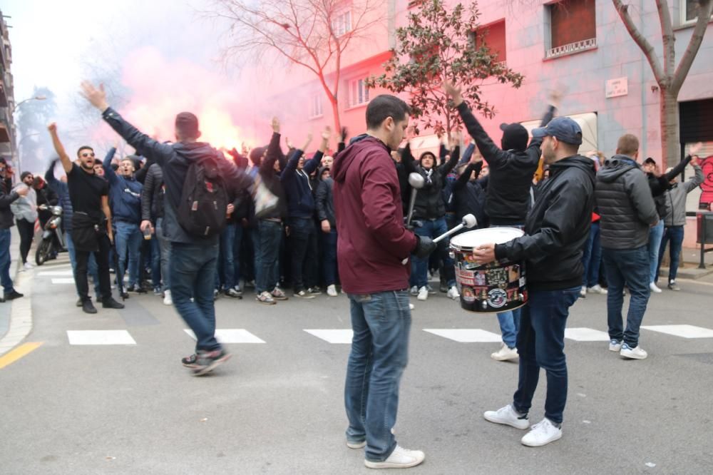 Tensió per la presència de seguidors del Lió a Barcelona