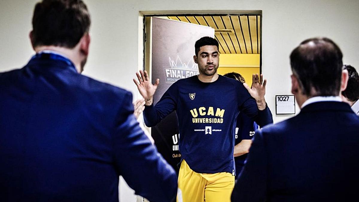 Augusto Lima, con el UCAM Murcia, en la Final Four de Atenas de 2018.  | PRENSA FIBA/BCL