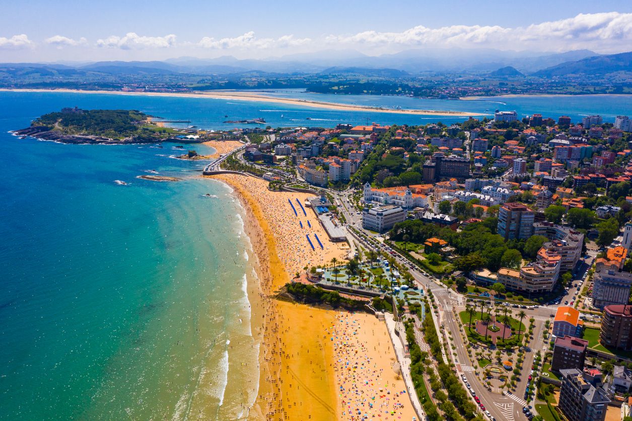 Vista aérea de la playa de Santander