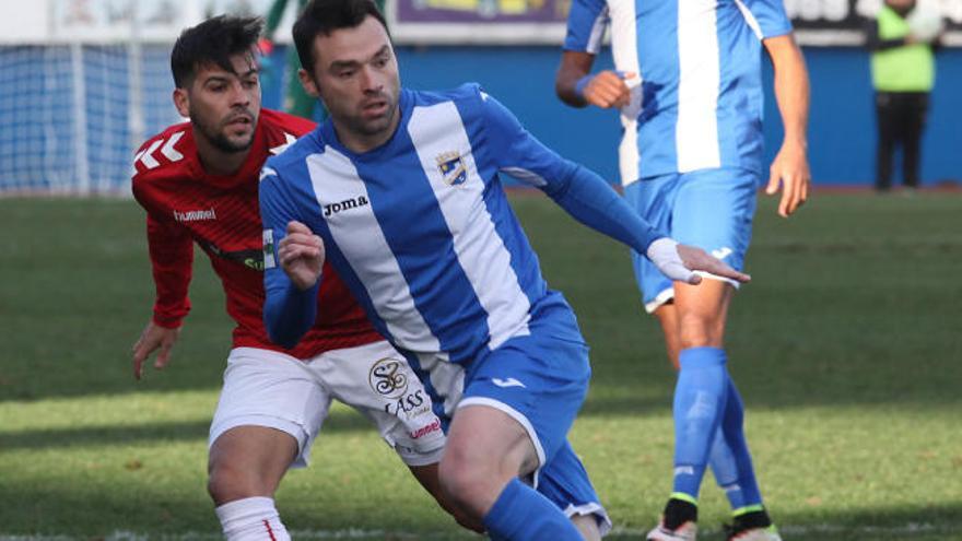 Urko Arroyo, en el partido contra el Real Murcia de la pasada temporada