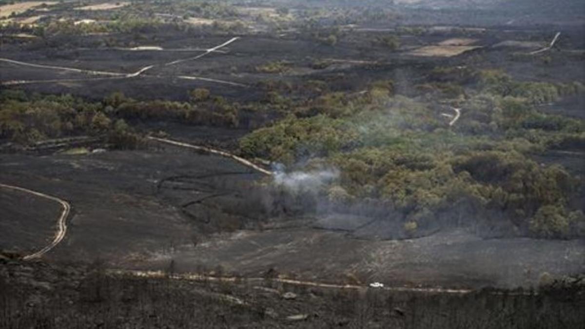 Terreno calcinado en el municipio orensano Cualedro