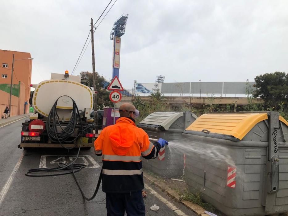 Desinfección de calles en Alicante