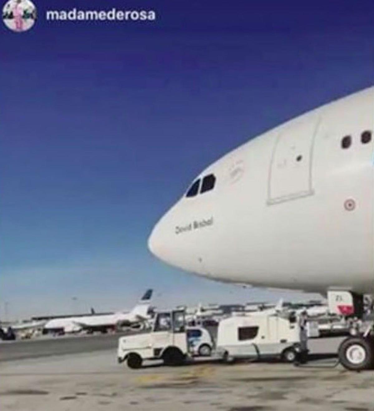 El avión de la boda de Elena Tablada