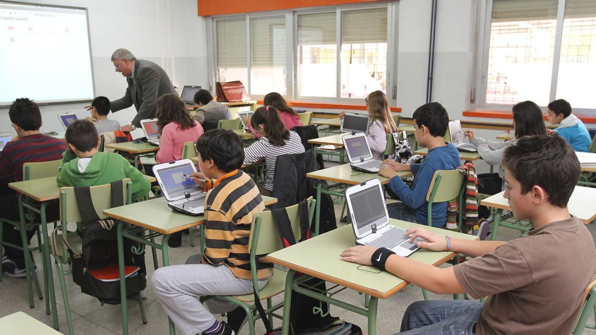 Alumnos de un instituto de Ourense.