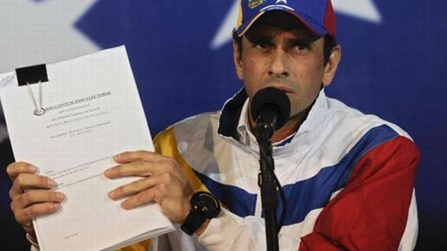 Capriles impugna las elecciones en Venezuela