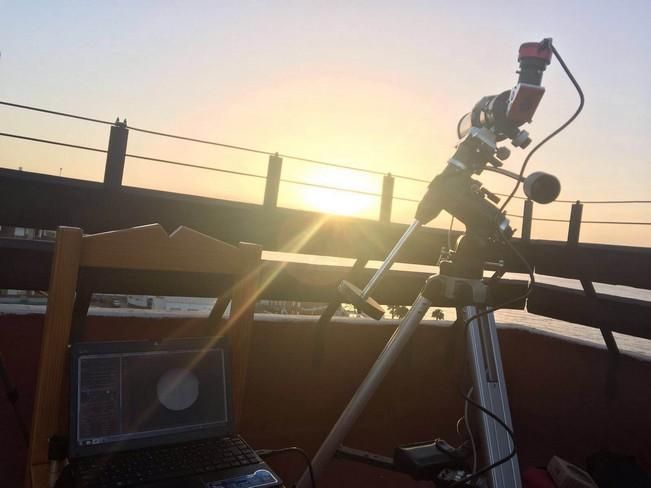 Eclipse anular de Sol, visto desde la Playa del Inglés, Gran Canaria