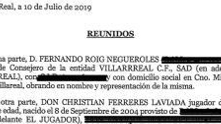 El Villarreal le ofreció a Ferreres en 2019 “competiciones de carácter profesional”