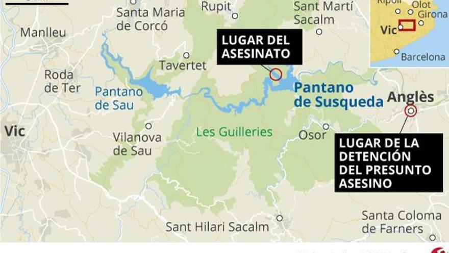 Detenidos un hombre y su hijo por el asesinato de dos jóvenes en el pantano de Susqueda