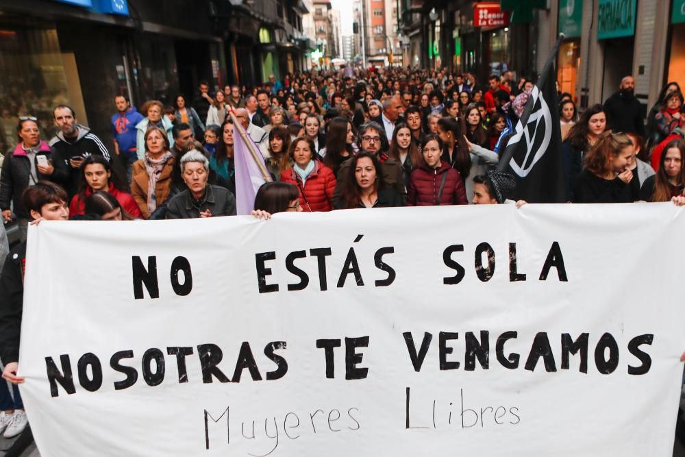 Manifestación por la condena a los integrantes de "La Manada" en Gijón.