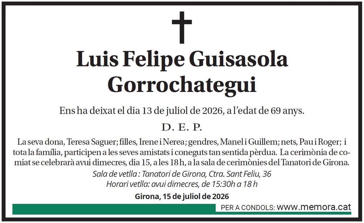 Luis Felipe Guisasola Gorrochategui.
