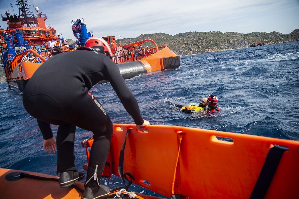 Simulacro rescate Salvamento Marítimo y cruz roja