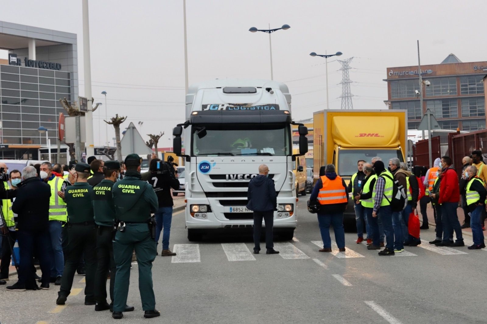 Concentración de camioneros en Murcia