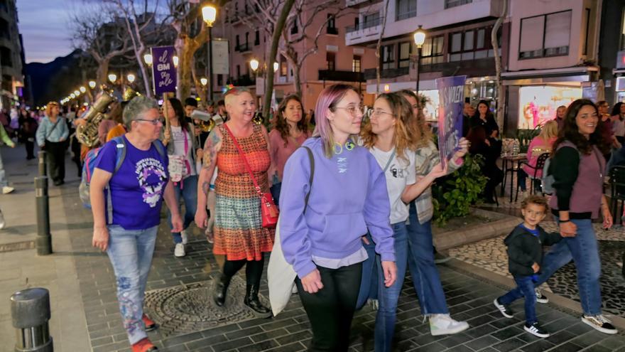 La manifestación feminista del 8M en Gandia