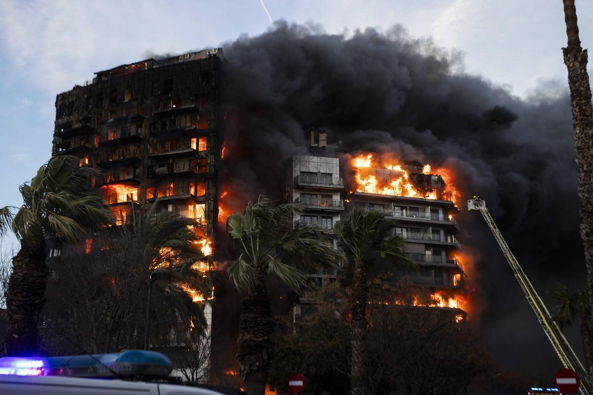 Incendio de Campanar, en una imagen de archivo.