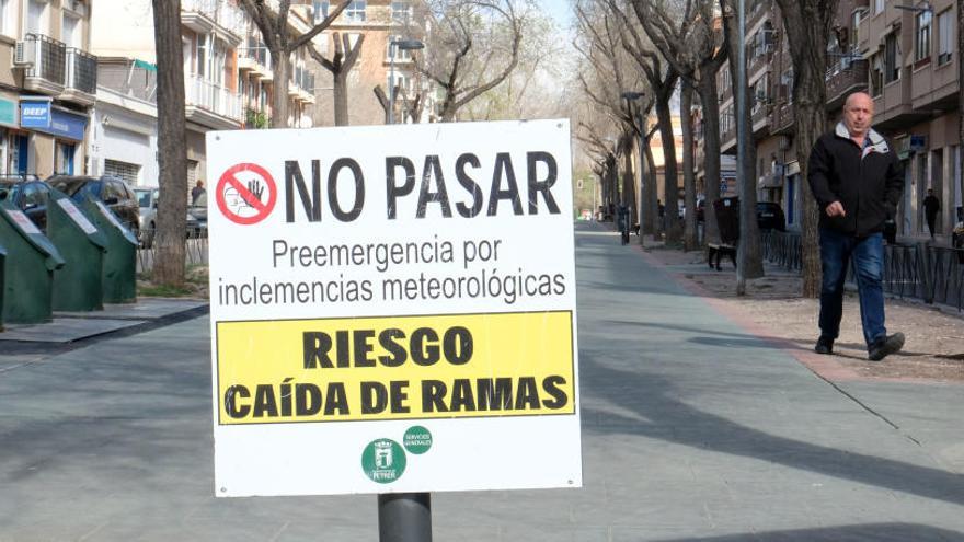 Cierre de calles en Petrer por la alerta naranja