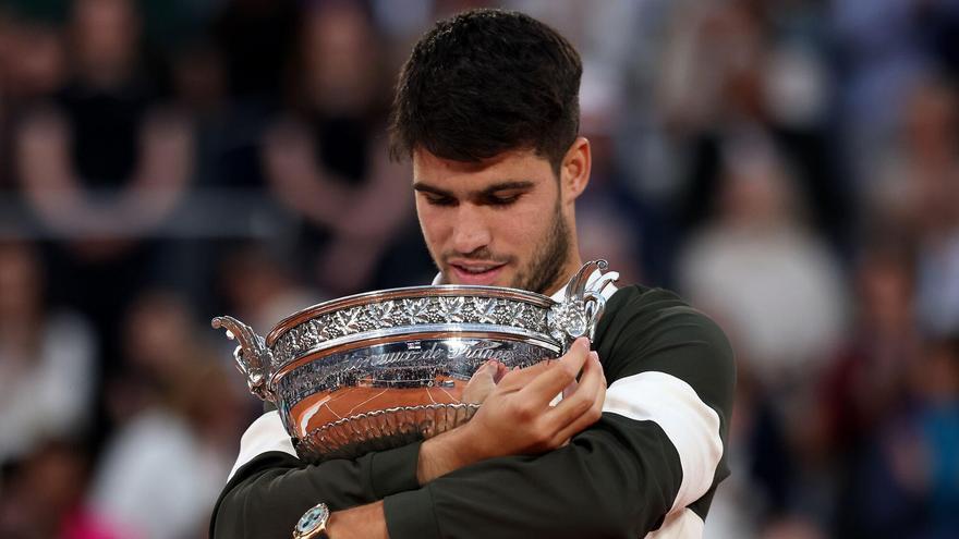 El tenista español Carlos Alcaraz tras la final de Roland Garros