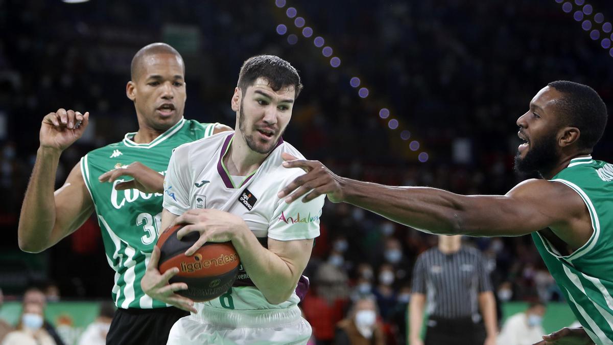 Brizuela, en el último derbi Betis-Unicaja en San Pablo.