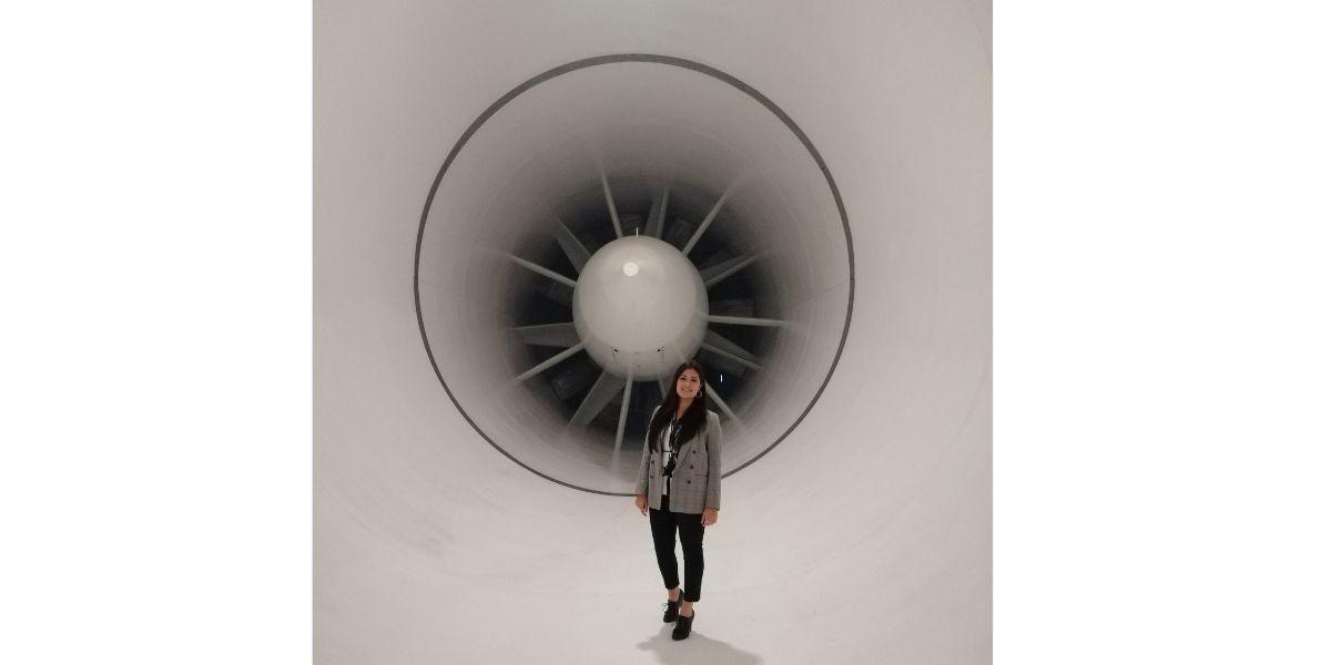 Alicia Herrera en el túnel de viento de Williams.