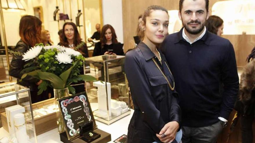 Ana Rujas y Emiliano Suárez, ayer, en Gijón.