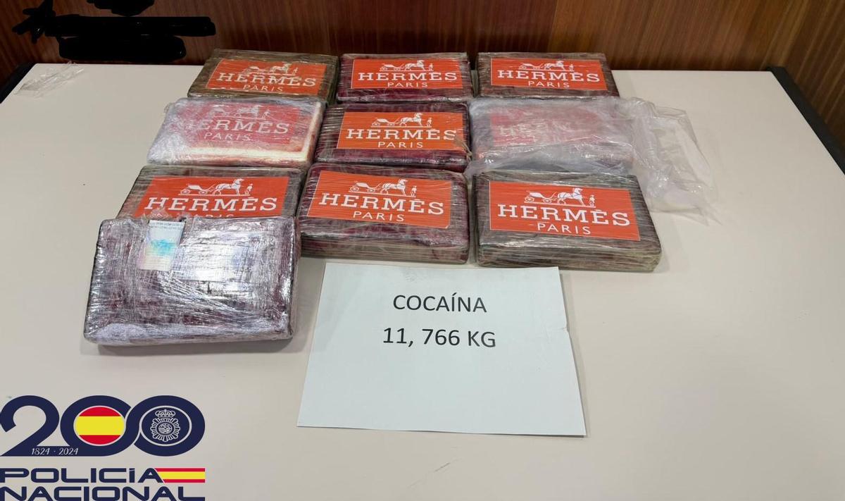 Els 11 quilos de cocaïna requisats a la Jonquera.