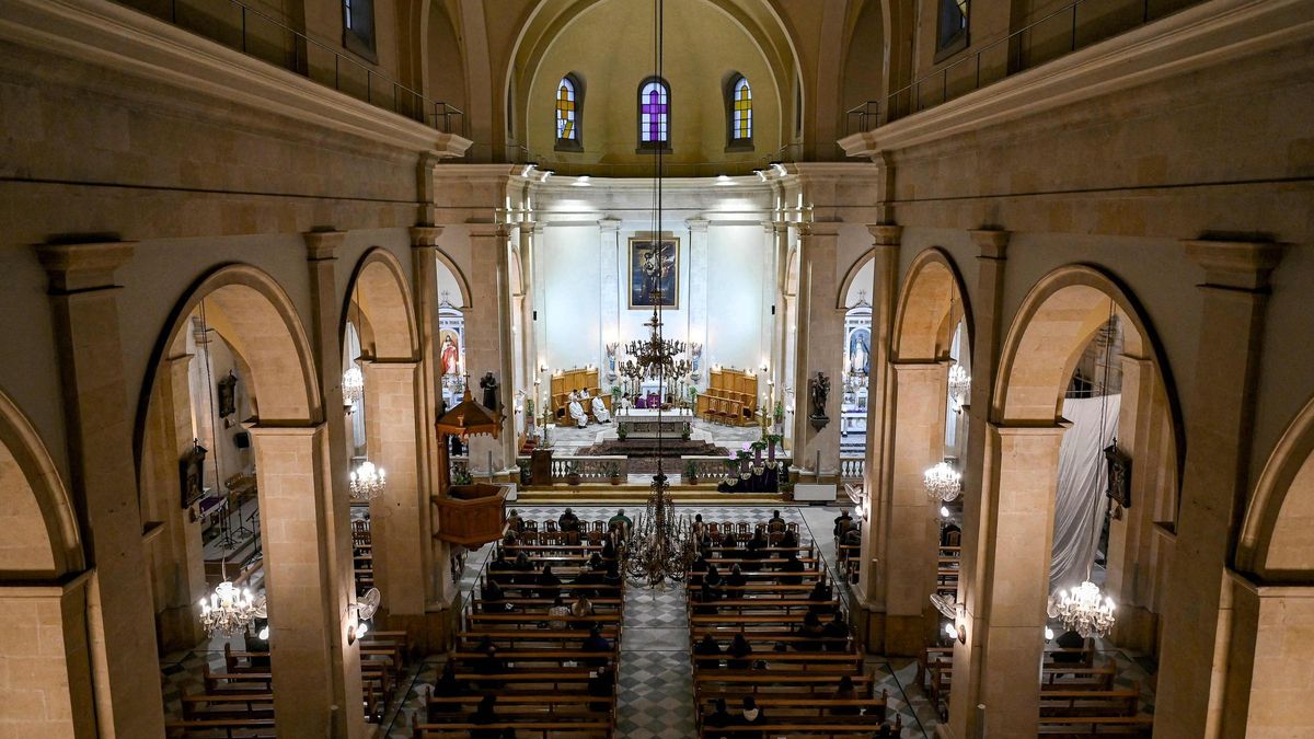 Misa en la iglesia de San Francisco de Asís de Alepo, el pasado 12 de diciembre.