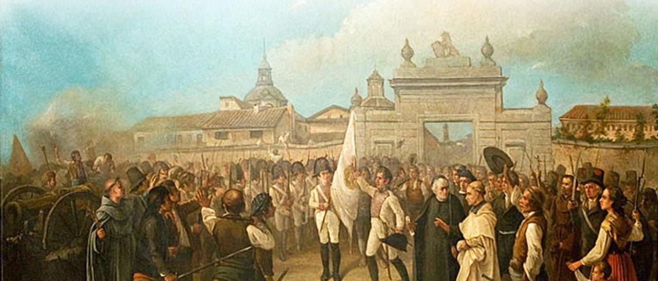 Juramento de los defensores de Zaragoza junto a la Puerta del Carmen.