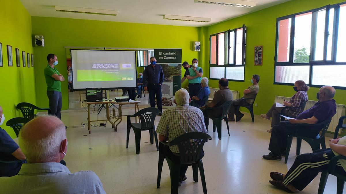 Reunión con castañicultores en Trabazos