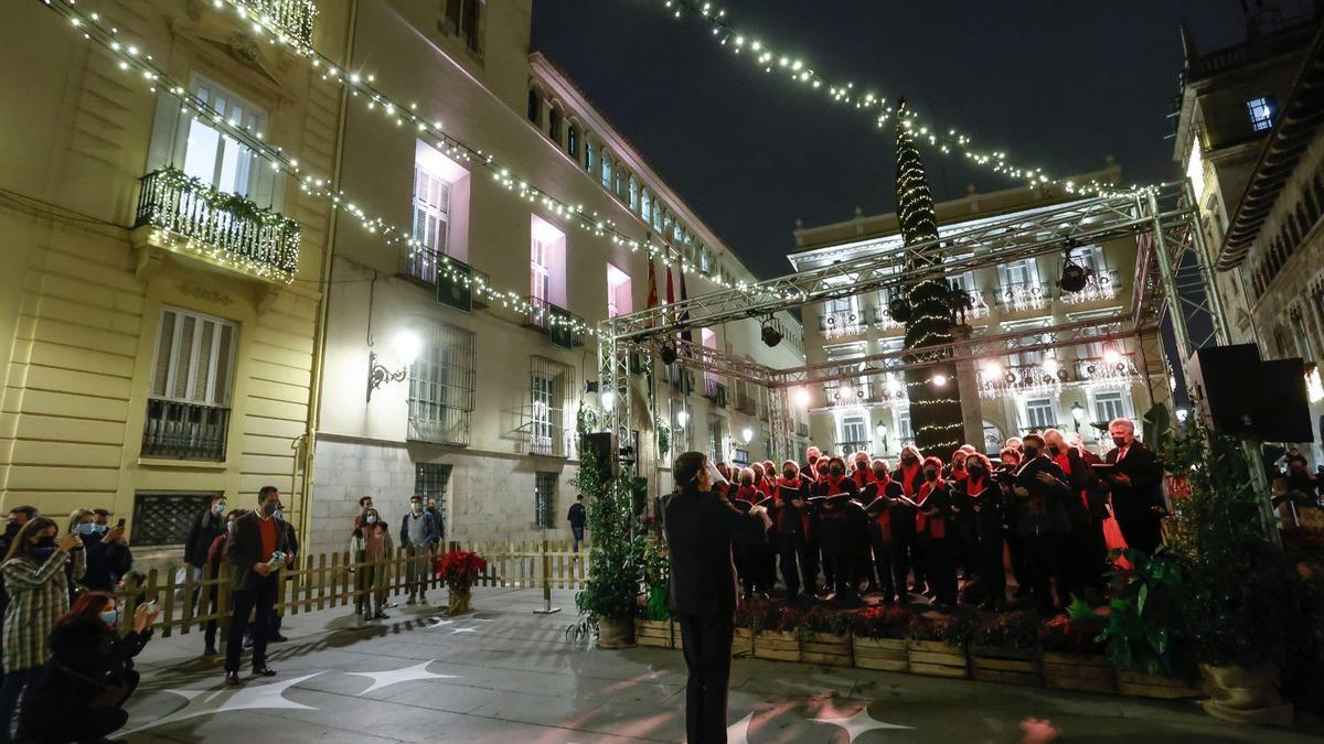 Villancicos en la inauguración de la Plaça de Nadal