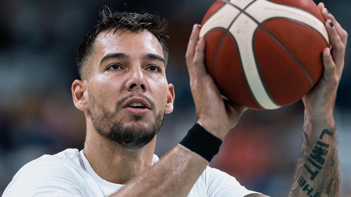 Entrenamiento de la selección española masculina de baloncesto antes de su encuentro con Canadá