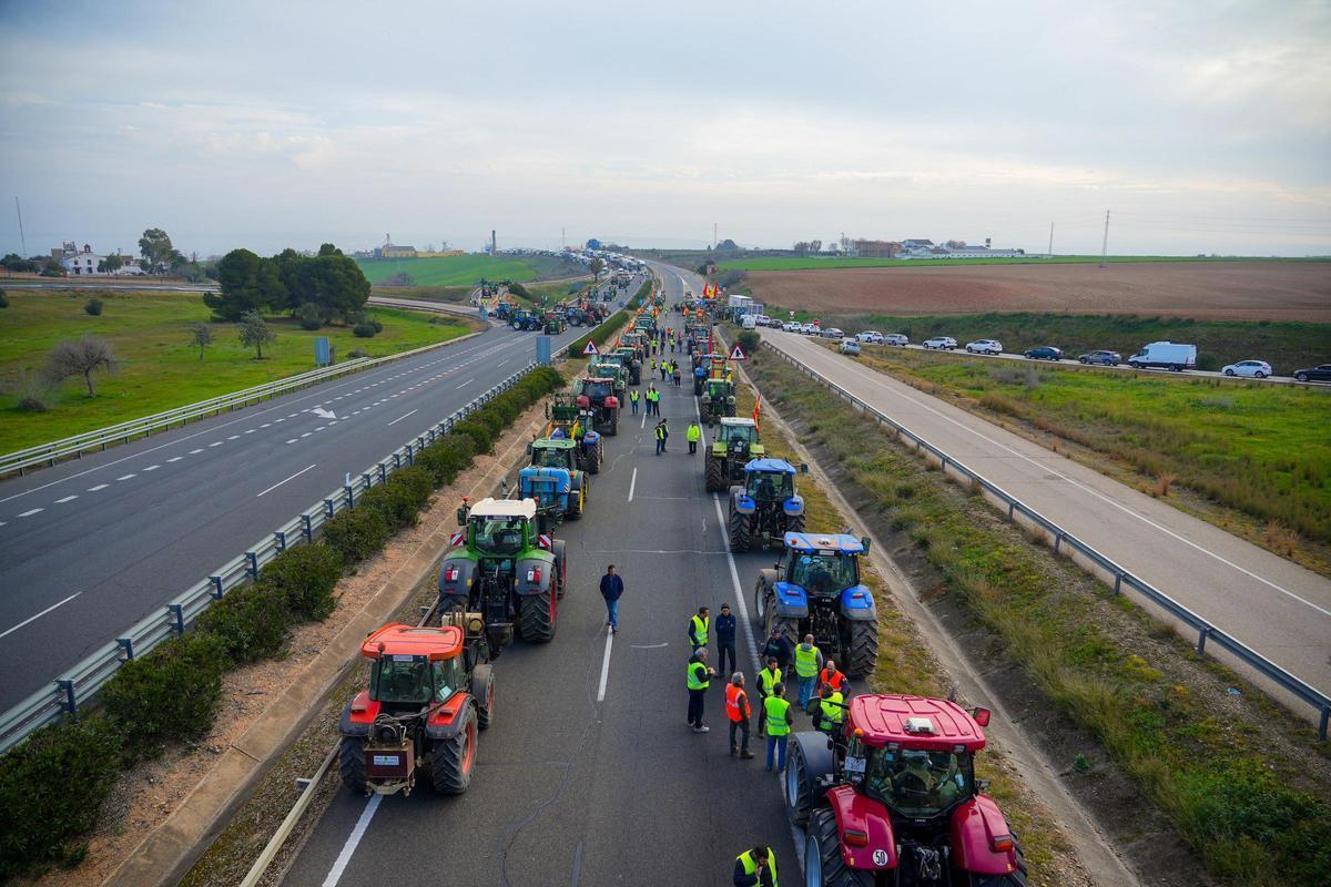 Tractores en las protestas de agricultores.
