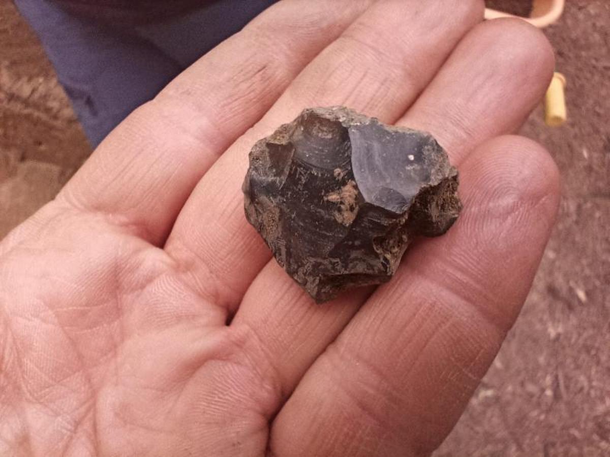 Fragmento de sílex usado para encender fuego. | // A.A.