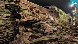 La muralla de Lugo sufre un derrumbe interior a causa de las lluvias