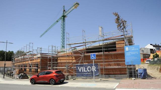 Estado de la obra de la nueva sede judicial de A Estrada, el pasado verano.