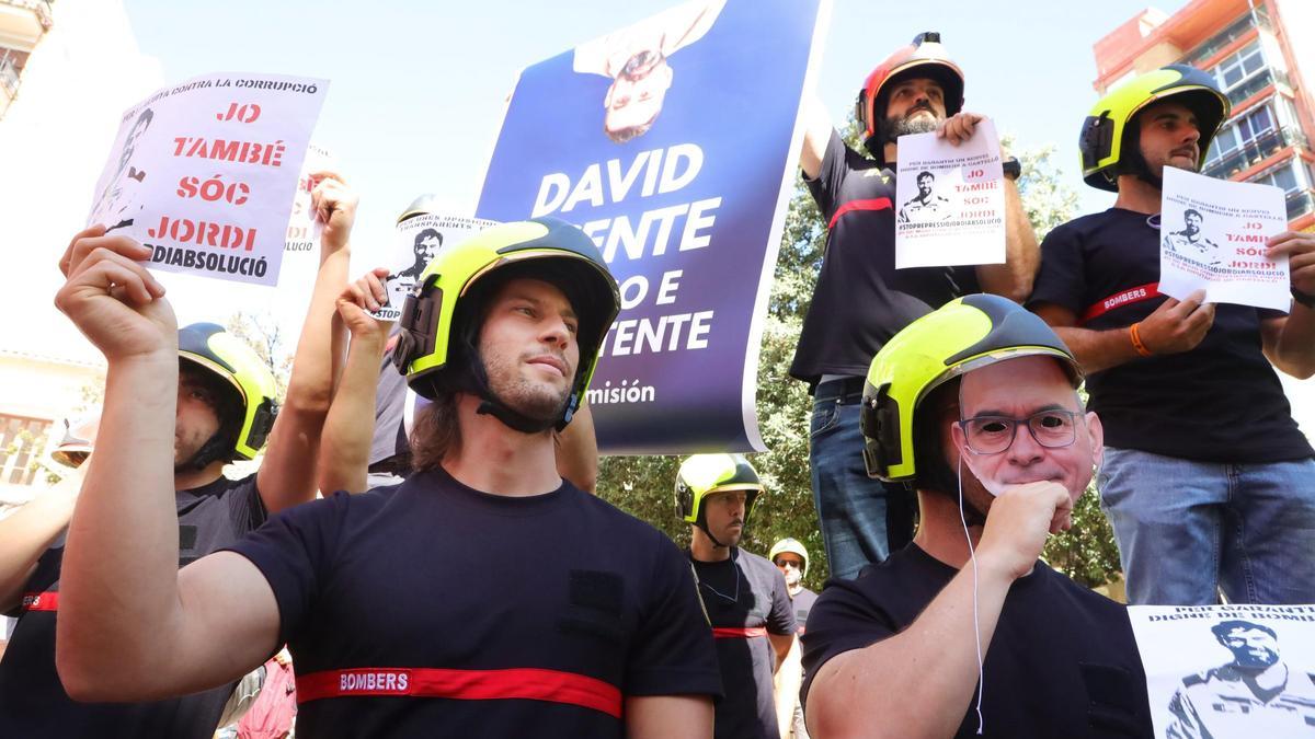 Protesta de los Bomberos de Castellón.