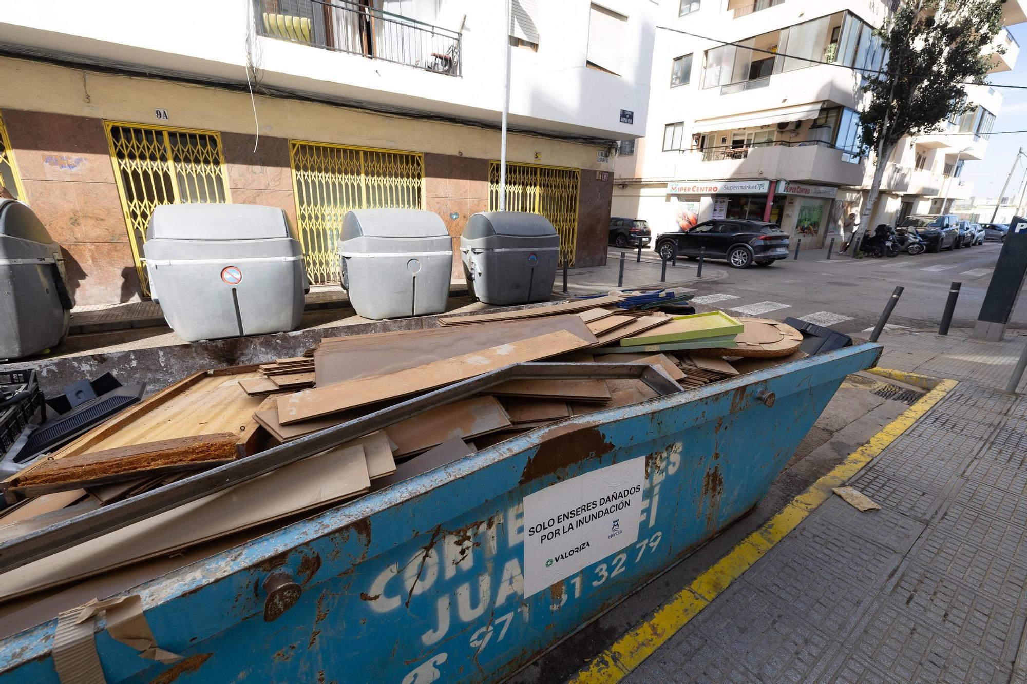 Así siguen los negocios afectados por la dana en Ibiza.