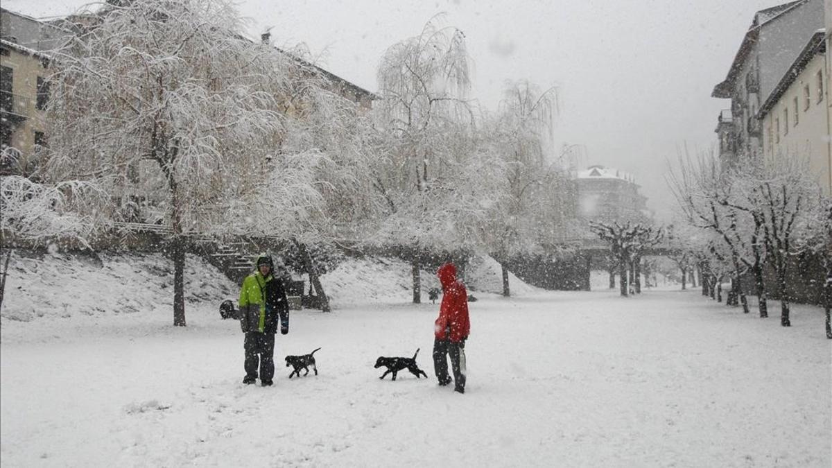 Nieve en Sort, en una imagen de archivo.