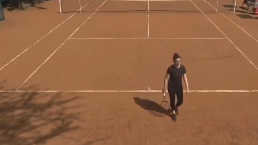 L'egípcia Hajar Abdelkader durant el partit professional