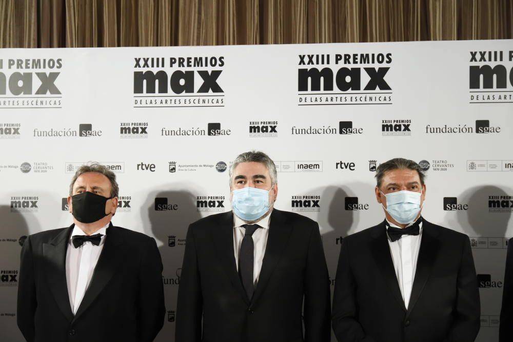 Candidatos, presentadores e invitados a los galardones desfilaron por la 'alfombra roja invisible' del AC Málaga Palacio