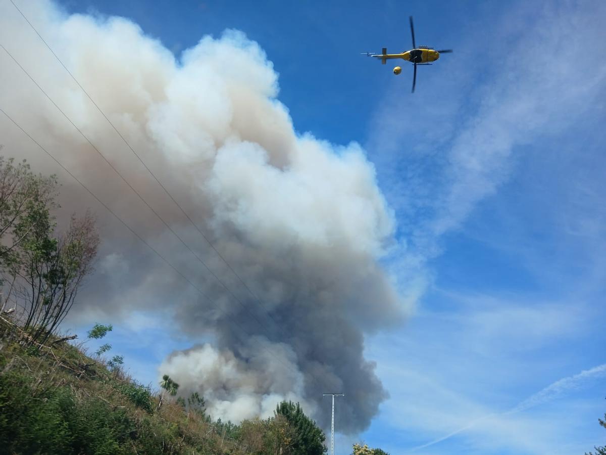 El incendio declarado en Herbón.
